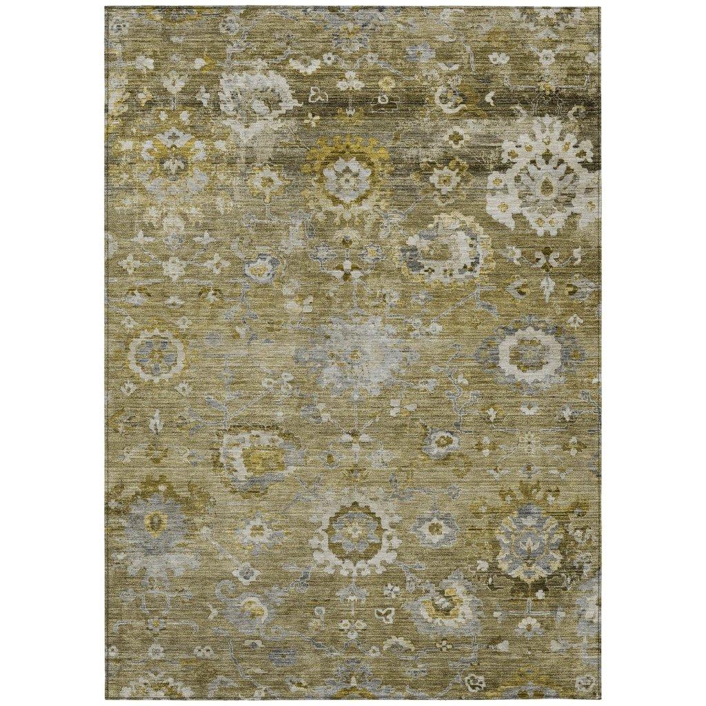 Sofia Brown Washable Indoor-Outdoor Rug-Outdoor Rugs-LOOMLAN Rugs-2'6" x 3'10"-LOOMLAN