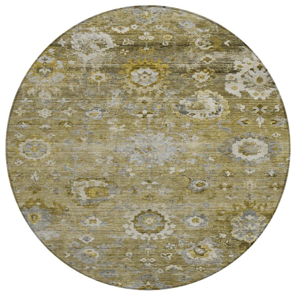 Sofia Brown Washable Indoor-Outdoor Rug-Outdoor Rugs-LOOMLAN Rugs-8' x 8'-LOOMLAN