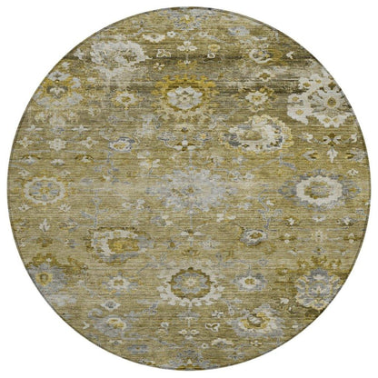 Sofia Brown Washable Indoor-Outdoor Rug-Outdoor Rugs-LOOMLAN Rugs-8' x 8'-LOOMLAN