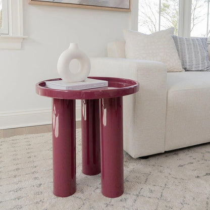 Sofia Enamel Round End Table - LOOMLAN - Urbia - Side Tables