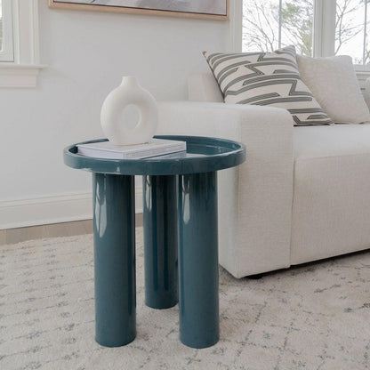 Sofia Enamel Round End Table - LOOMLAN - Urbia - Side Tables