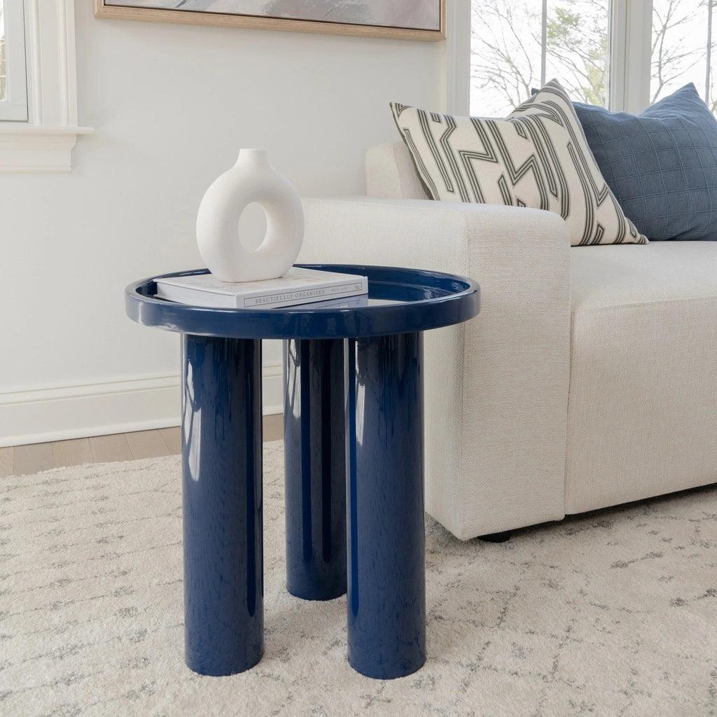 Sofia Enamel Round End Table - LOOMLAN - Urbia - Side Tables