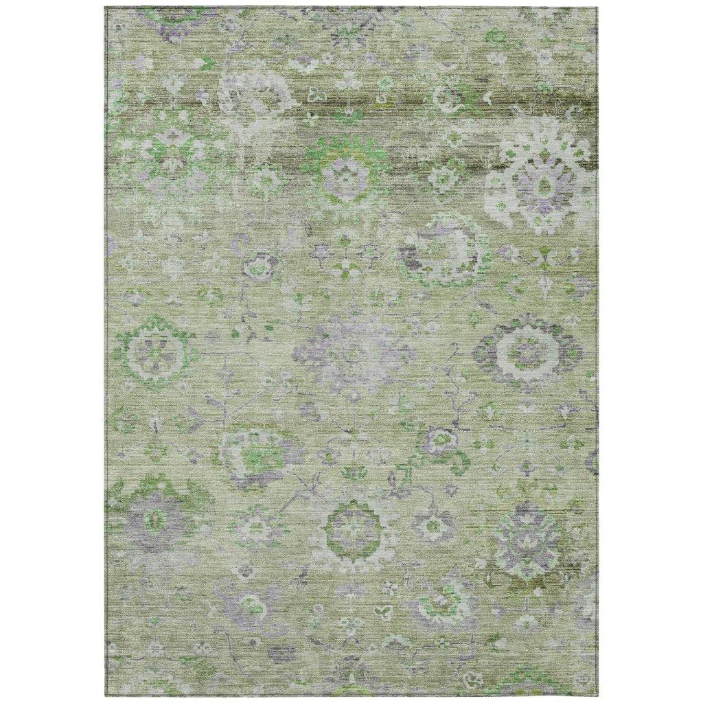 Sofia Green Washable Indoor-Outdoor Rug-Outdoor Rugs-LOOMLAN Rugs-2'6" x 3'10"-LOOMLAN