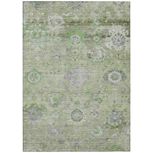 Sofia Green Washable Indoor-Outdoor Rug-Outdoor Rugs-LOOMLAN Rugs-2'6" x 3'10"-LOOMLAN
