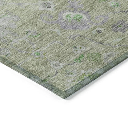 Sofia Green Washable Indoor-Outdoor Rug-Outdoor Rugs-LOOMLAN Rugs-LOOMLAN