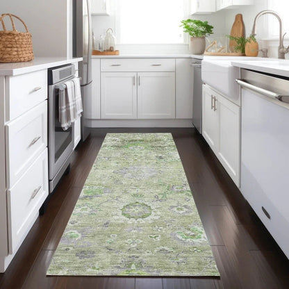 Sofia Green Washable Indoor-Outdoor Rug-Outdoor Rugs-LOOMLAN Rugs-LOOMLAN