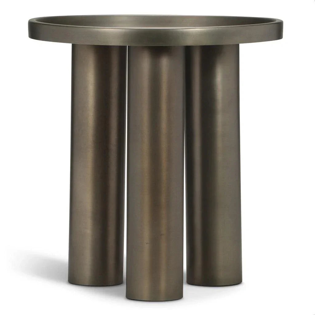 Sofia Industrial Steel Round End Table - LOOMLAN - Urbia - Side Tables