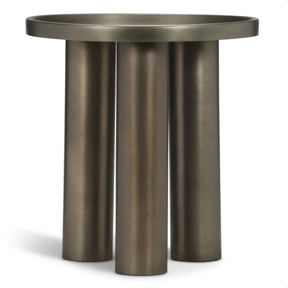 Sofia Industrial Steel Round End Table - LOOMLAN - Urbia - Side Tables