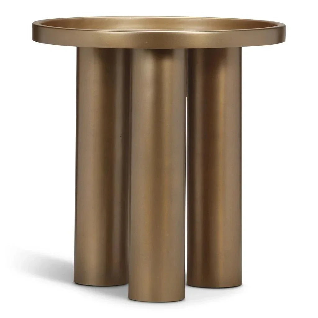 Sofia Industrial Steel Round End Table - LOOMLAN - Urbia - Side Tables