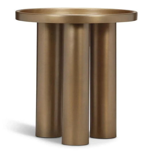 Sofia Industrial Steel Round End Table - LOOMLAN - Urbia - Side Tables