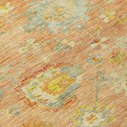 Sofia Orange Washable Indoor-Outdoor Rug-Outdoor Rugs-LOOMLAN Rugs-LOOMLAN