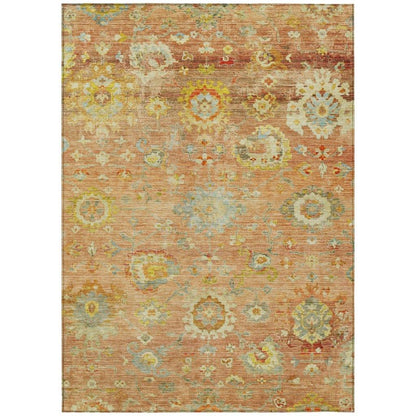 Sofia Orange Washable Indoor-Outdoor Rug-Outdoor Rugs-LOOMLAN Rugs-2'6" x 3'10"-LOOMLAN