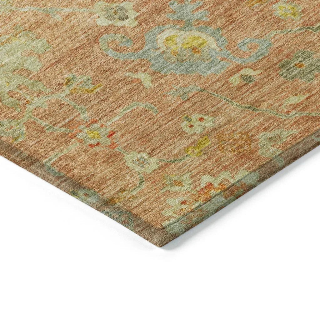 Sofia Orange Washable Indoor-Outdoor Rug-Outdoor Rugs-LOOMLAN Rugs-LOOMLAN