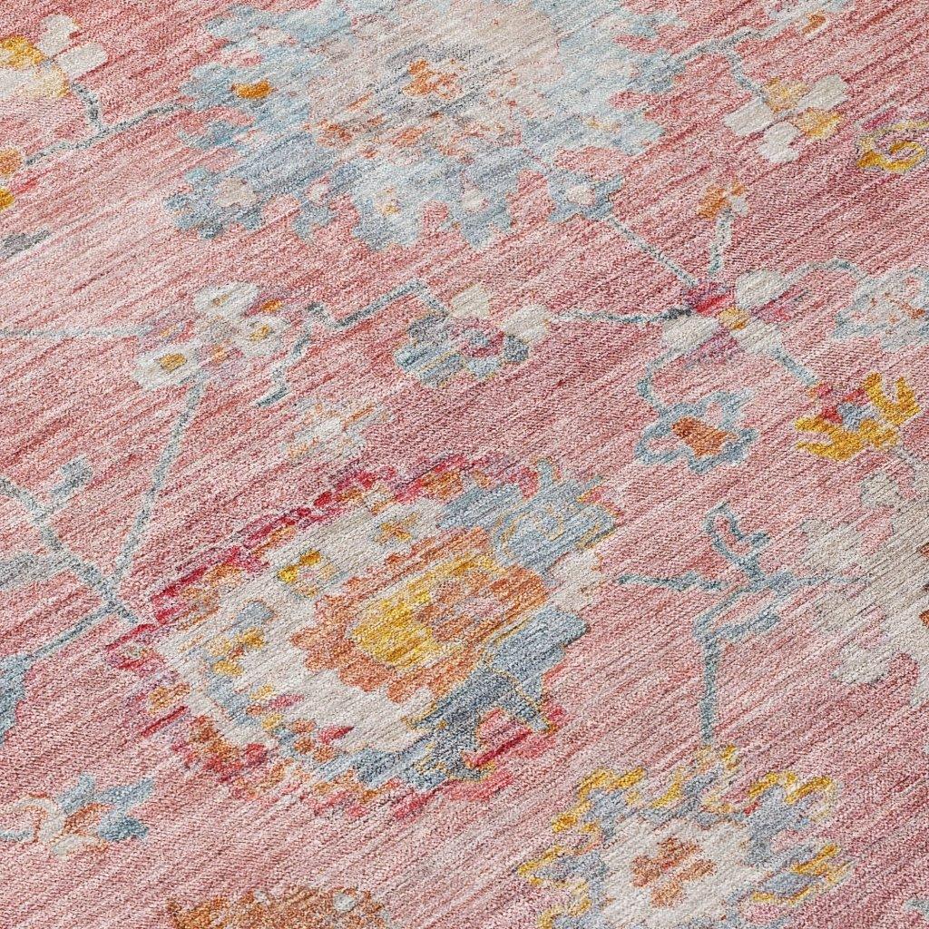 Sofia Pink Washable Indoor-Outdoor Rug-Outdoor Rugs-LOOMLAN Rugs-LOOMLAN
