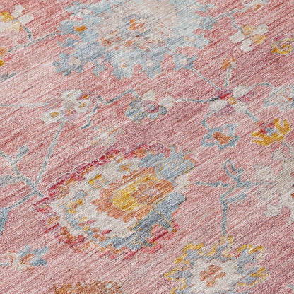 Sofia Pink Washable Indoor-Outdoor Rug-Outdoor Rugs-LOOMLAN Rugs-LOOMLAN