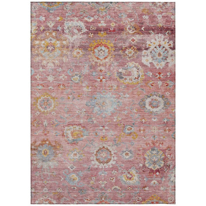 Sofia Pink Washable Indoor-Outdoor Rug-Outdoor Rugs-LOOMLAN Rugs-2'6" x 3'10"-LOOMLAN