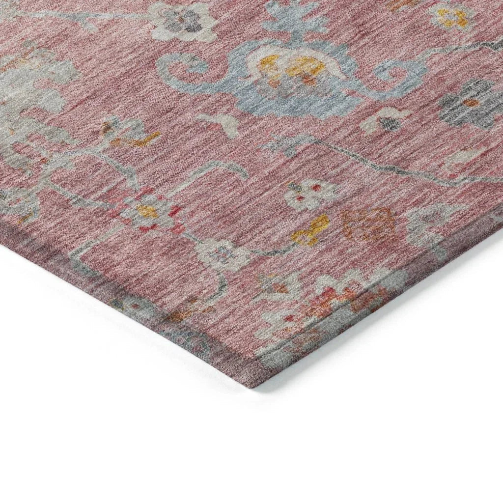 Sofia Pink Washable Indoor-Outdoor Rug-Outdoor Rugs-LOOMLAN Rugs-LOOMLAN