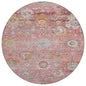 Sofia Pink Washable Indoor-Outdoor Rug-Outdoor Rugs-LOOMLAN Rugs-8' x 8'-LOOMLAN