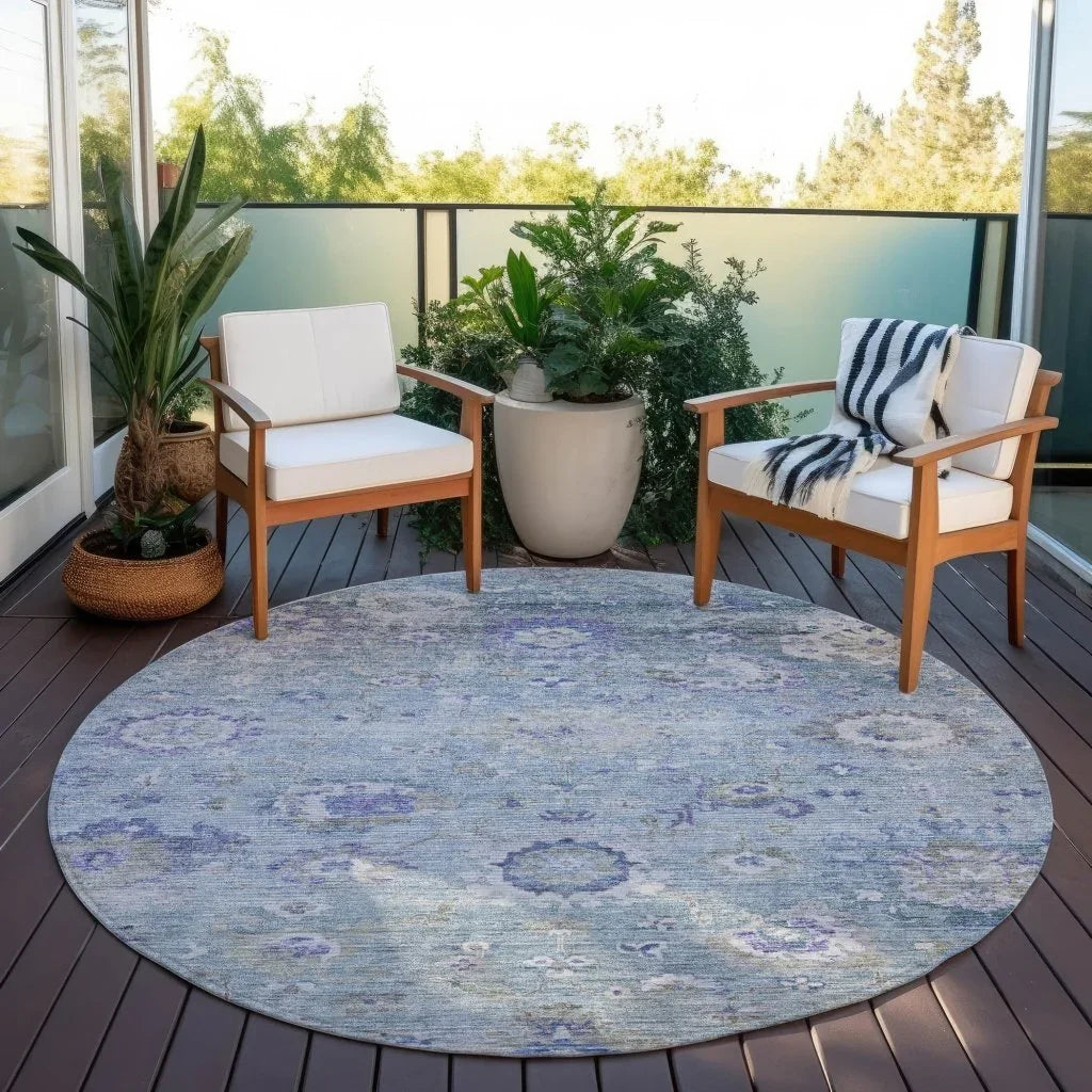 Sofia Sky Washable Indoor-Outdoor Rug-Outdoor Rugs-LOOMLAN Rugs-LOOMLAN