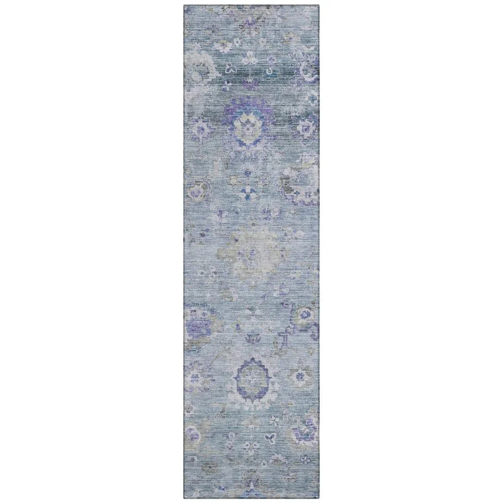 Sofia Sky Washable Indoor-Outdoor Rug-Outdoor Rugs-LOOMLAN Rugs-2'3" x 7'6"-LOOMLAN