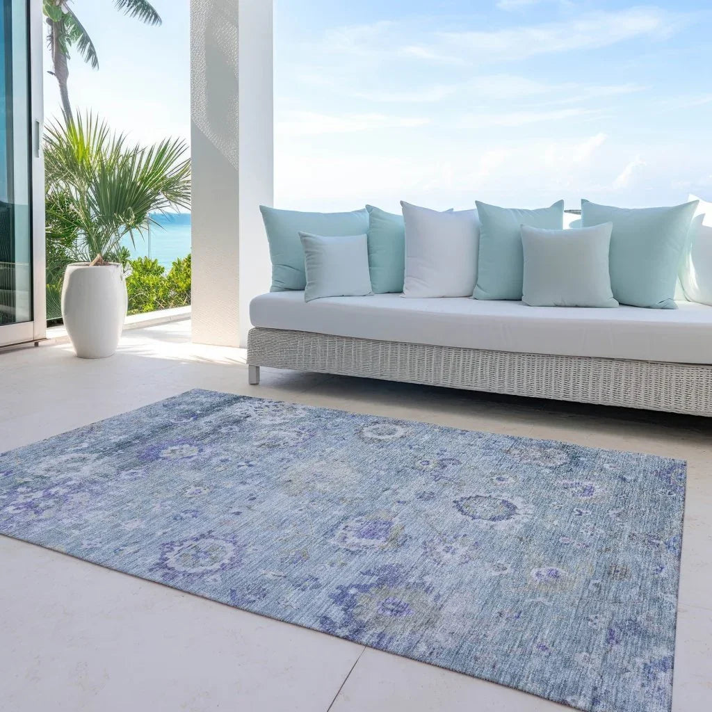 Sofia Sky Washable Indoor-Outdoor Rug-Outdoor Rugs-LOOMLAN Rugs-LOOMLAN
