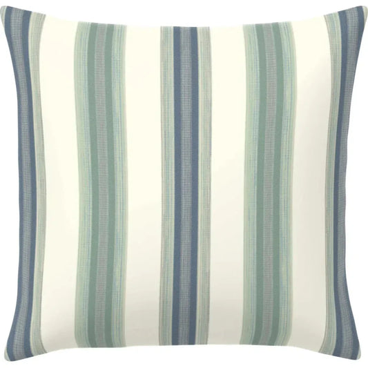 Soft Stripe Spa Handmade Outdoor Pillow-Outdoor Pillows-Earnest Collection-20" Square-LOOMLAN