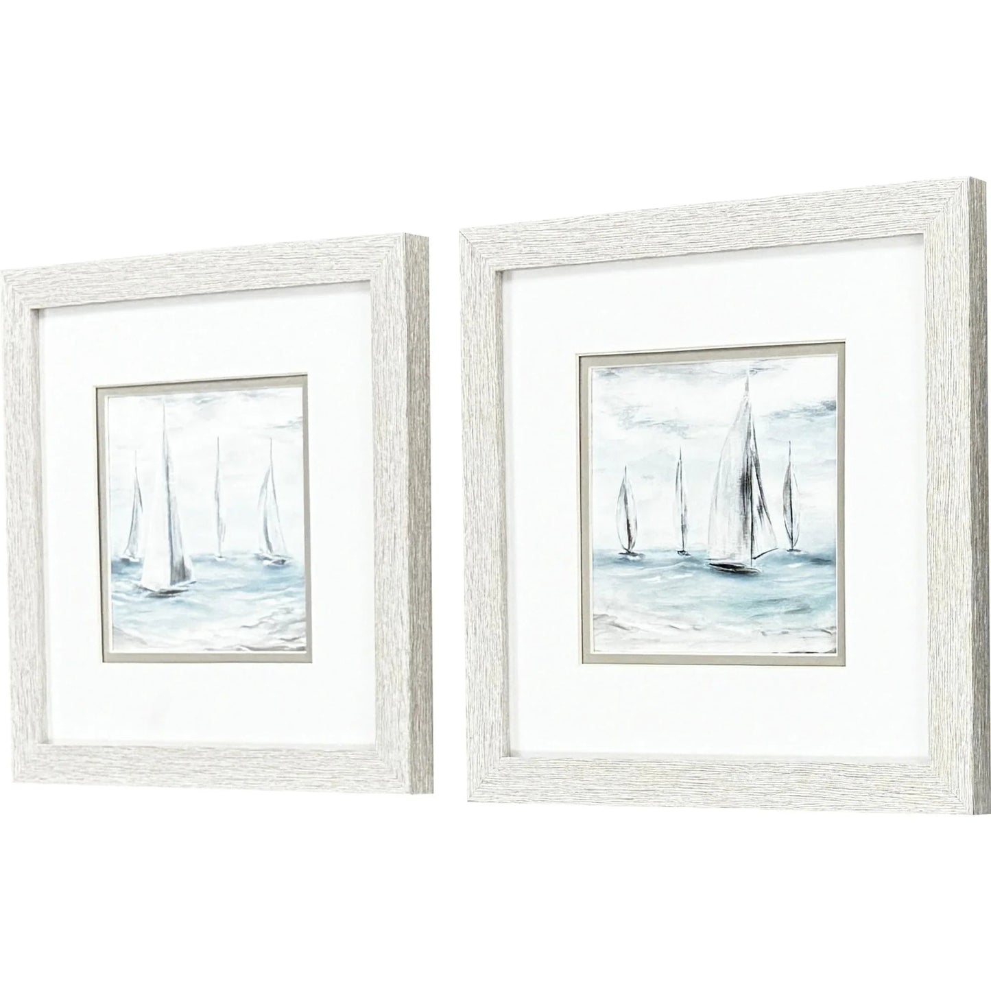Soft Summer Wind Blue Framed Wall Art 2PC