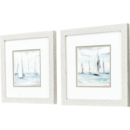Soft Summer Wind Blue Framed Wall Art 2PC