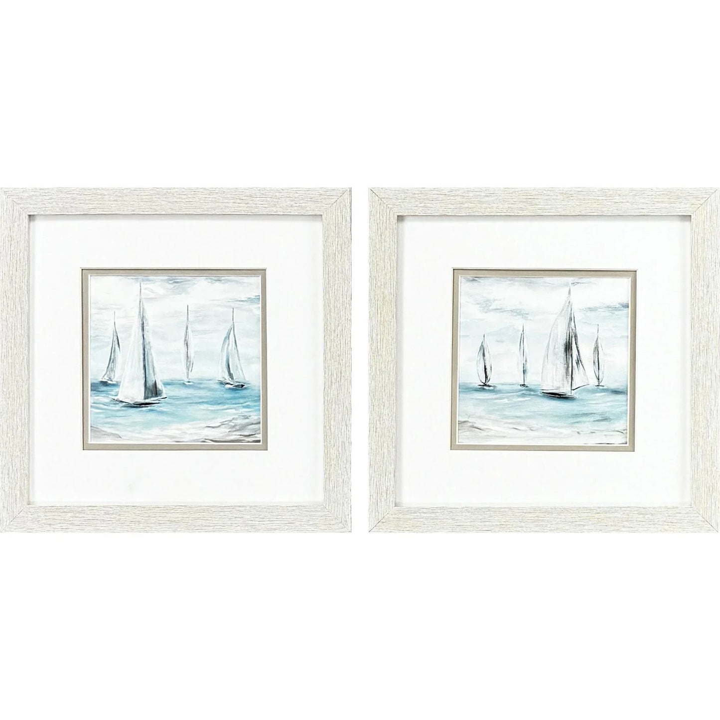 Soft Summer Wind Blue Framed Wall Art 2PC