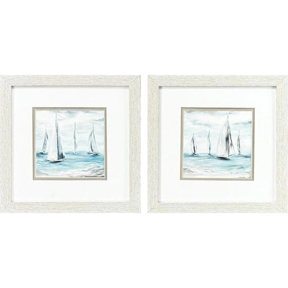 Soft Summer Wind Blue Framed Wall Art 2PC