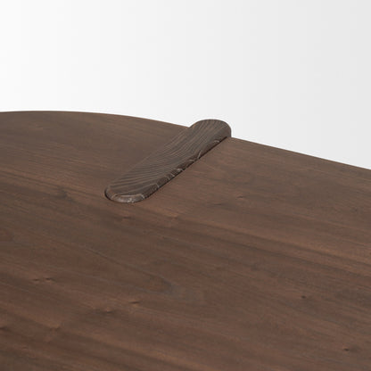 Sohan Dark Brown Wood Oblong Desk-Home Office Desks-Mercana-LOOMLAN