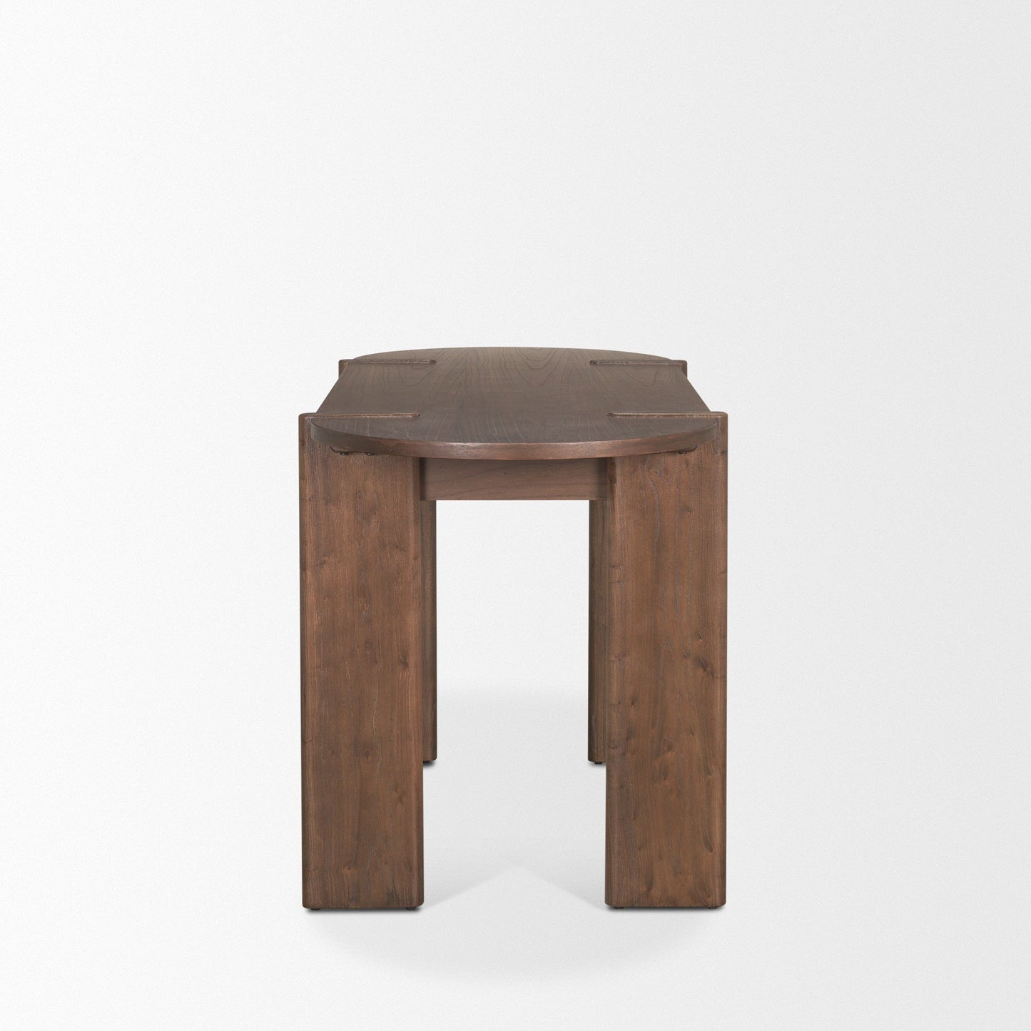 Sohan Dark Brown Wood Oblong Desk-Home Office Desks-Mercana-LOOMLAN