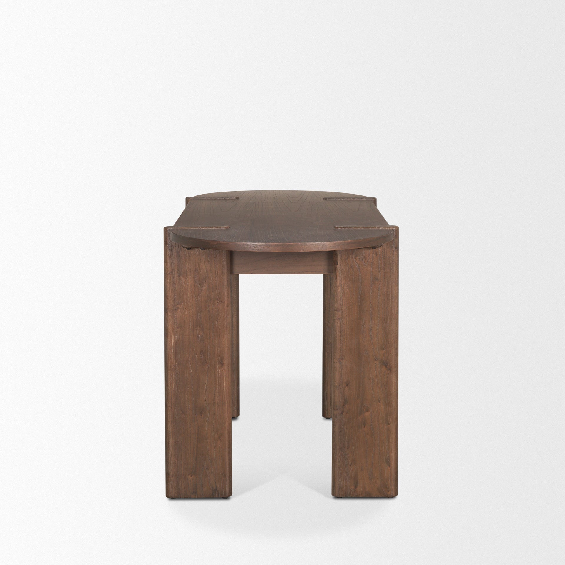 Sohan Dark Brown Wood Oblong Desk-Home Office Desks-Mercana-LOOMLAN