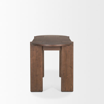 Sohan Dark Brown Wood Oblong Desk-Home Office Desks-Mercana-LOOMLAN