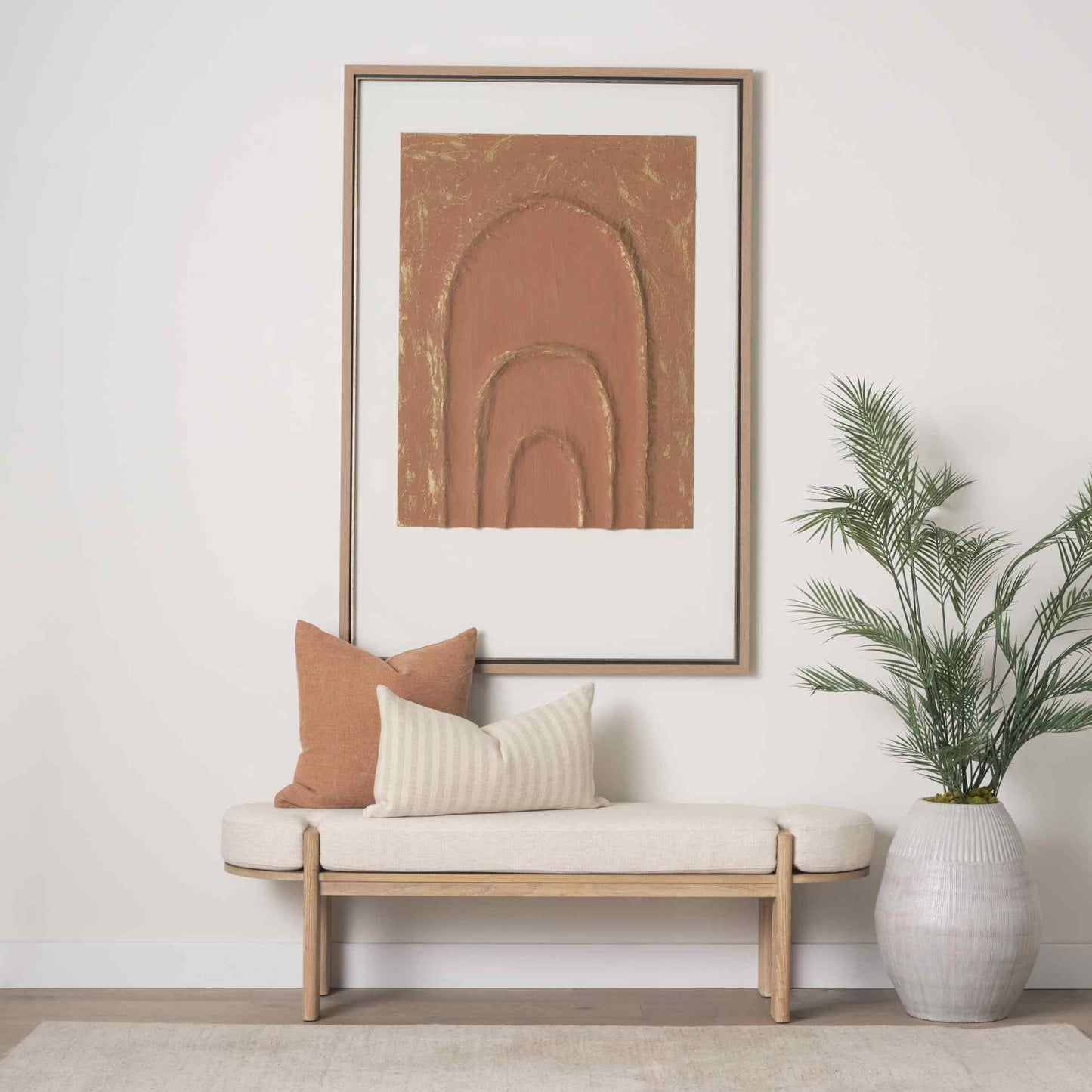 Sohan Oatmeal Fabric Bedroom Bench