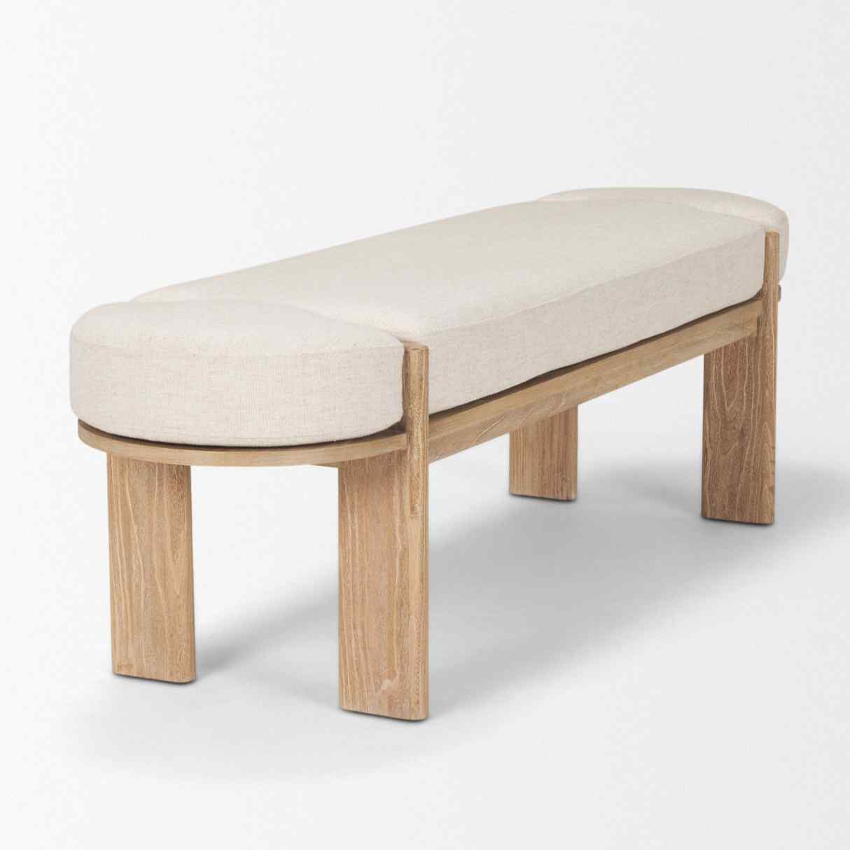 Sohan Oatmeal Fabric Bedroom Bench