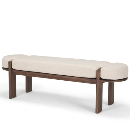 Sohan Oatmeal Fabric Bedroom Bench