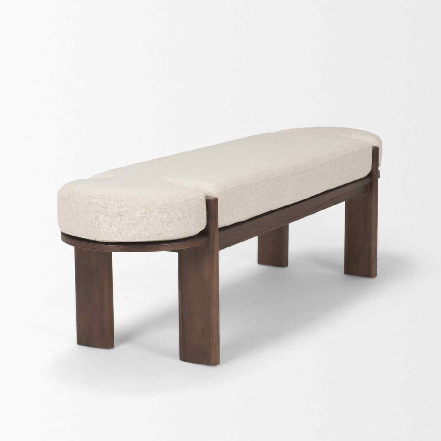 Sohan Oatmeal Fabric Bedroom Bench