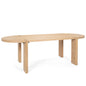 Sohan Wooden Oval Dining Table-Dining Tables-Mercana-Light Brown-LOOMLAN