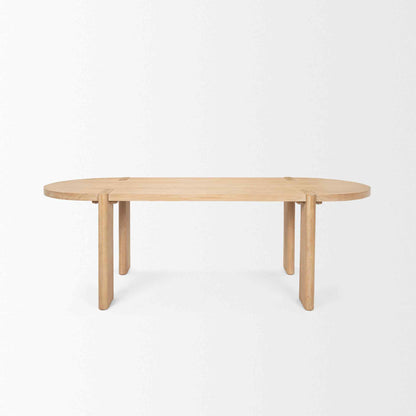 Sohan Wooden Oval Dining Table-Dining Tables-Mercana-LOOMLAN