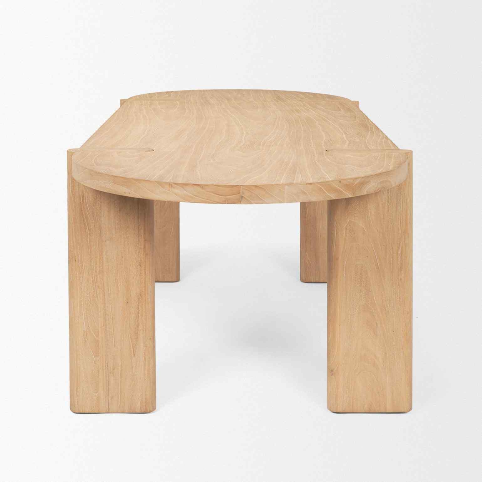 Sohan Wooden Oval Dining Table-Dining Tables-Mercana-LOOMLAN