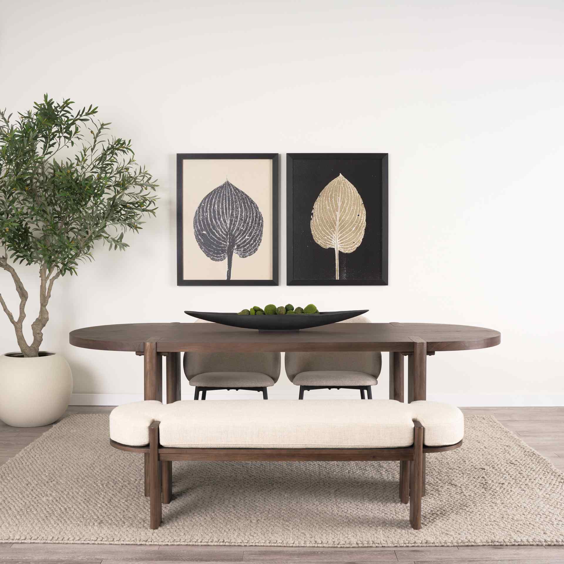 Sohan Wooden Oval Dining Table-Dining Tables-Mercana-LOOMLAN