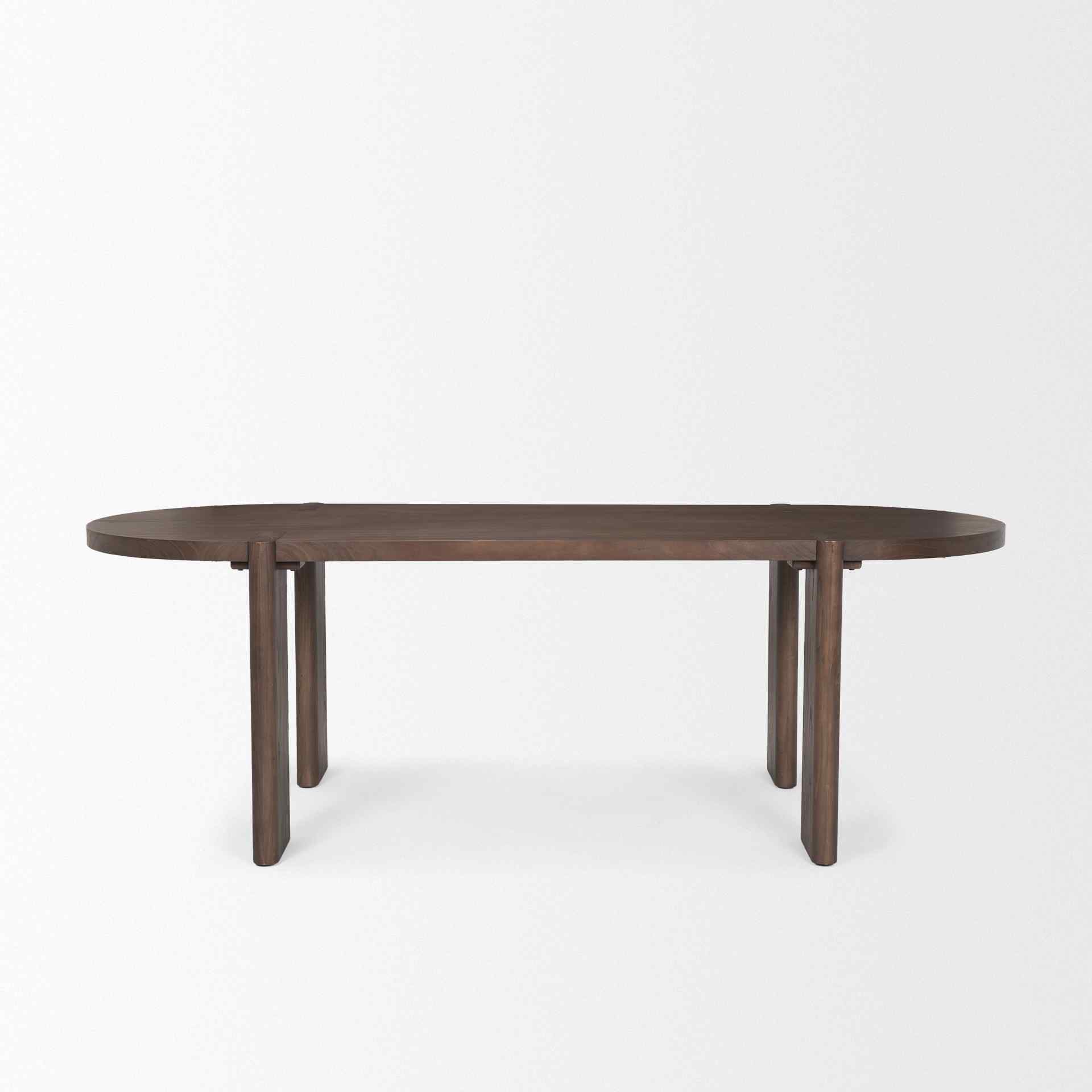 Sohan Wooden Oval Dining Table-Dining Tables-Mercana-LOOMLAN