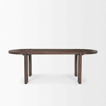 Sohan Wooden Oval Dining Table-Dining Tables-Mercana-LOOMLAN