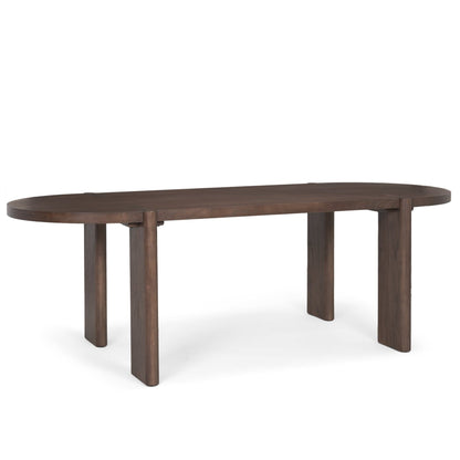 Sohan Wooden Oval Dining Table-Dining Tables-Mercana-Dark Brown-LOOMLAN