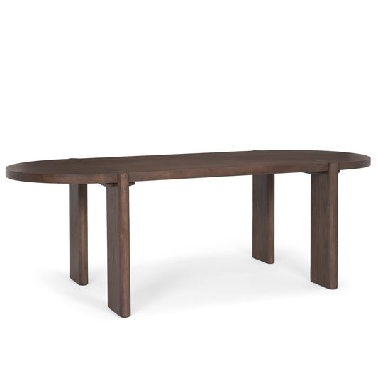Sohan Wooden Oval Dining Table-Dining Tables-Mercana-Dark Brown-LOOMLAN