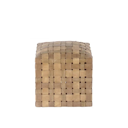 Soho Handcrafted Woven Leather Ottoman - LOOMLAN - Peninsula Home - Ottomans
