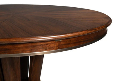 Soho Jupe Wooden Round Dining Table-Dining Tables-Sarreid-LOOMLAN
