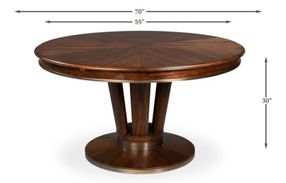 Soho Jupe Wooden Round Dining Table-Dining Tables-Sarreid-LOOMLAN