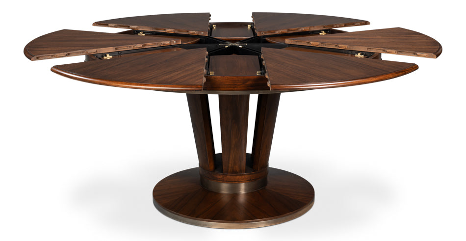 Soho Jupe Wooden Round Dining Table-Dining Tables-Sarreid-LOOMLAN